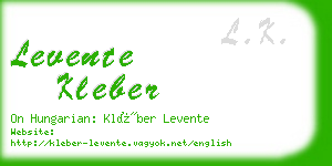 levente kleber business card